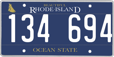 RI license plate 134694