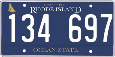 RI license plate 134697