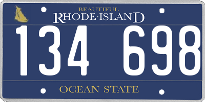 RI license plate 134698