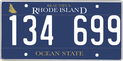 RI license plate 134699