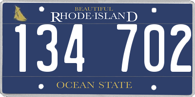 RI license plate 134702