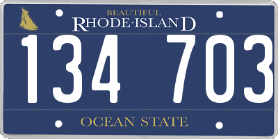 RI license plate 134703