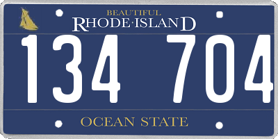 RI license plate 134704