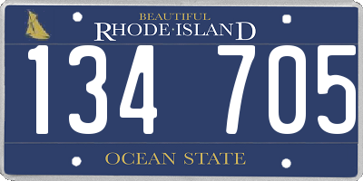 RI license plate 134705
