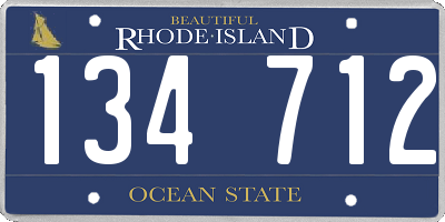 RI license plate 134712