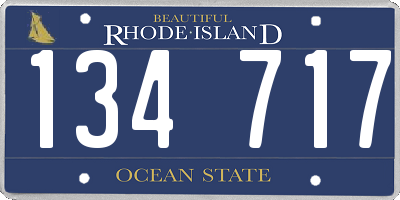 RI license plate 134717