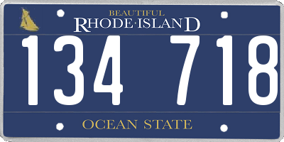 RI license plate 134718