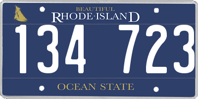 RI license plate 134723