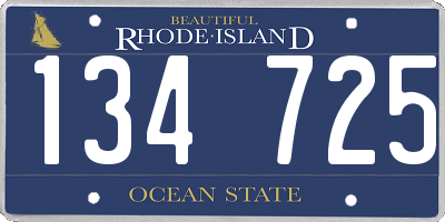 RI license plate 134725