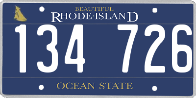RI license plate 134726