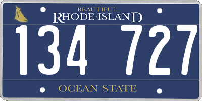 RI license plate 134727