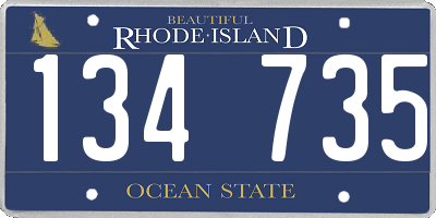 RI license plate 134735