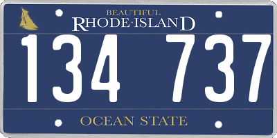 RI license plate 134737