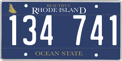 RI license plate 134741
