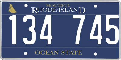 RI license plate 134745