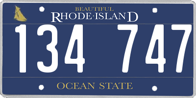 RI license plate 134747