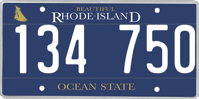 RI license plate 134750