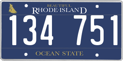 RI license plate 134751