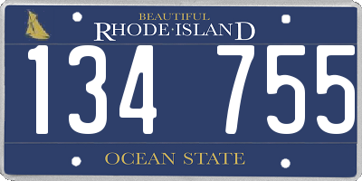 RI license plate 134755