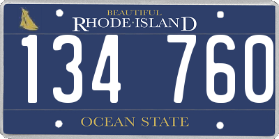 RI license plate 134760
