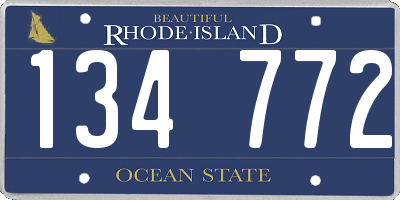 RI license plate 134772