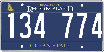 RI license plate 134774