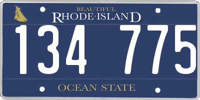 RI license plate 134775