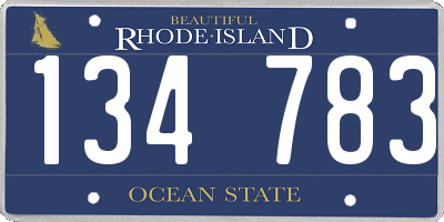 RI license plate 134783