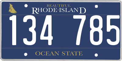 RI license plate 134785