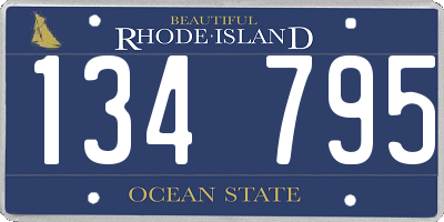 RI license plate 134795