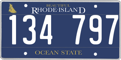 RI license plate 134797