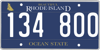 RI license plate 134800