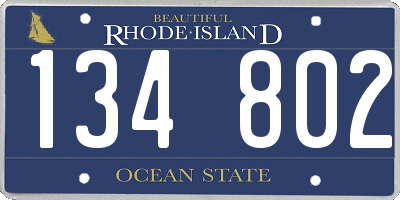 RI license plate 134802