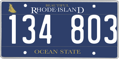 RI license plate 134803