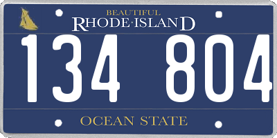 RI license plate 134804