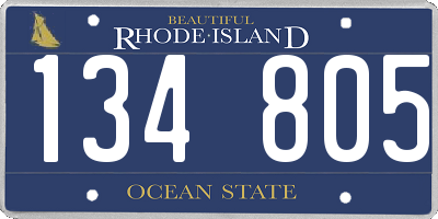 RI license plate 134805