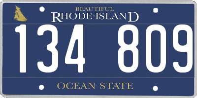 RI license plate 134809