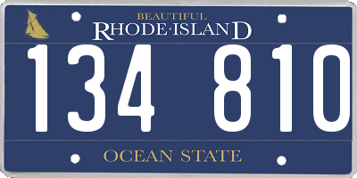 RI license plate 134810