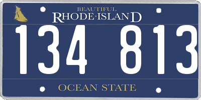 RI license plate 134813