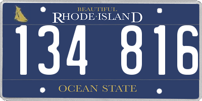 RI license plate 134816