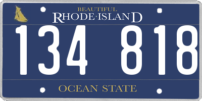RI license plate 134818