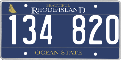 RI license plate 134820