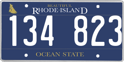 RI license plate 134823