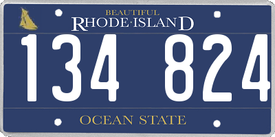 RI license plate 134824