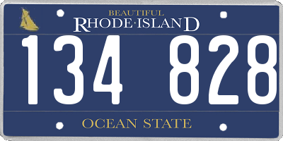 RI license plate 134828