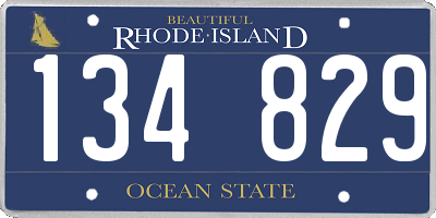 RI license plate 134829
