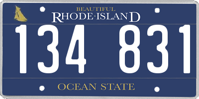 RI license plate 134831