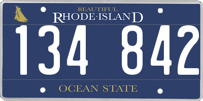 RI license plate 134842