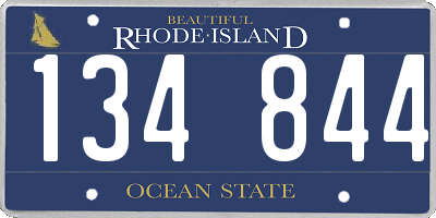 RI license plate 134844