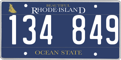 RI license plate 134849
